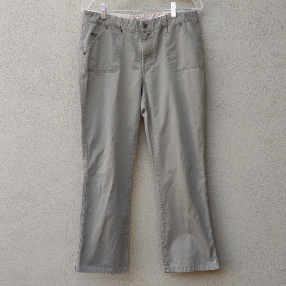 Vintage Old Navy Olive Non-stretch Straight Leg Mid-rise Pants Women's 12